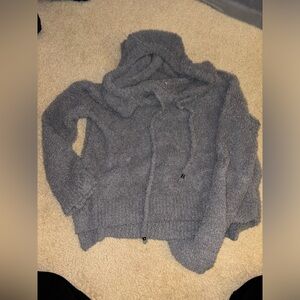 Grey super fuzzy soft hoodie fits oversized medium